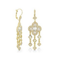 Lauren G. Adams Floral Knights Chandelier Earrings (Gold/White)